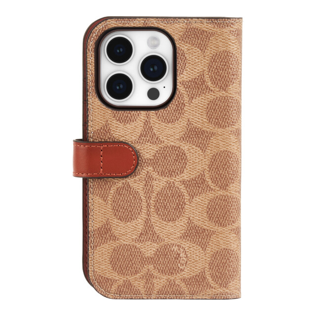 iPhone15 Pro ケース】Folio Case (Signature C Tan) COACH | iPhone