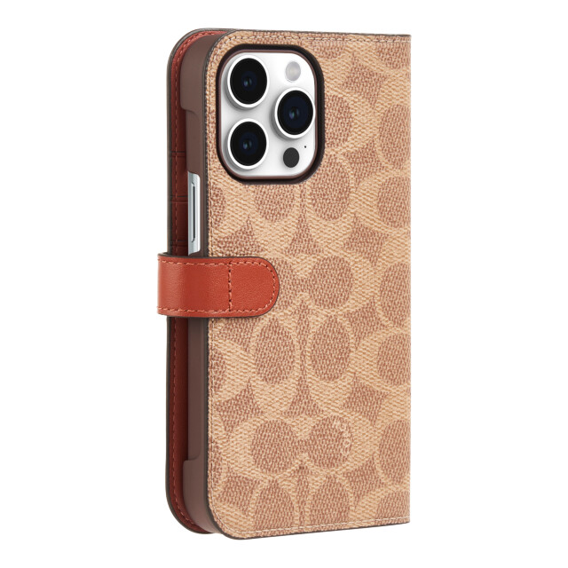 iPhone15 Pro Max ケース】Folio Case (Signature C Tan) COACH