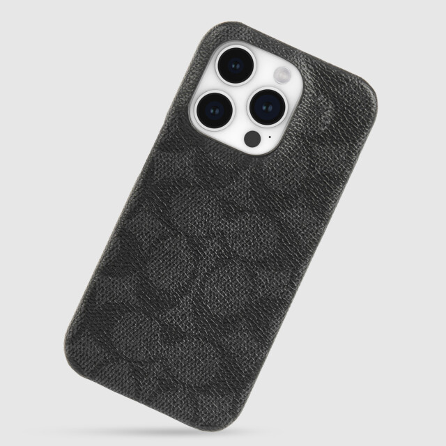 【iPhone15 Pro ケース】Leather Slim Wrap Case (Signature C Charcoal)サブ画像