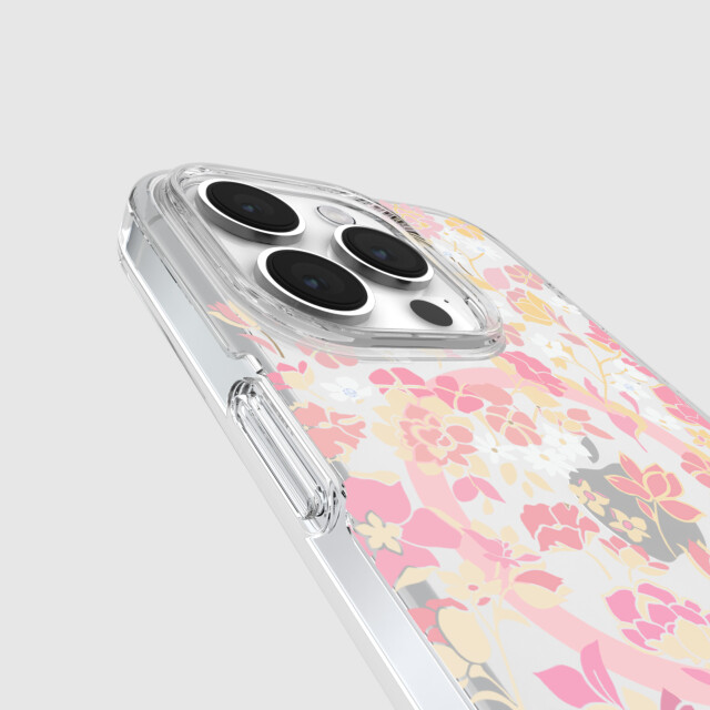 【iPhone15 Pro ケース】Protective Hardshell Case for MagSafe (Flowerbed Pink Ombre/White/Rose/Pink/Multi/Gold Foil Logo)サブ画像