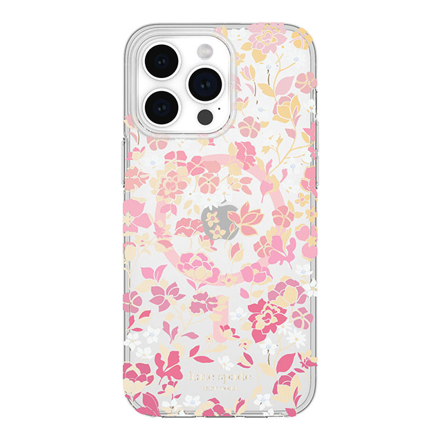 【iPhone15 Pro Max ケース】Protective Hardshell Case for MagSafe (Flowerbed Pink Ombre/White/Rose/Pink/Multi/Gold Foil Logo)サブ画像