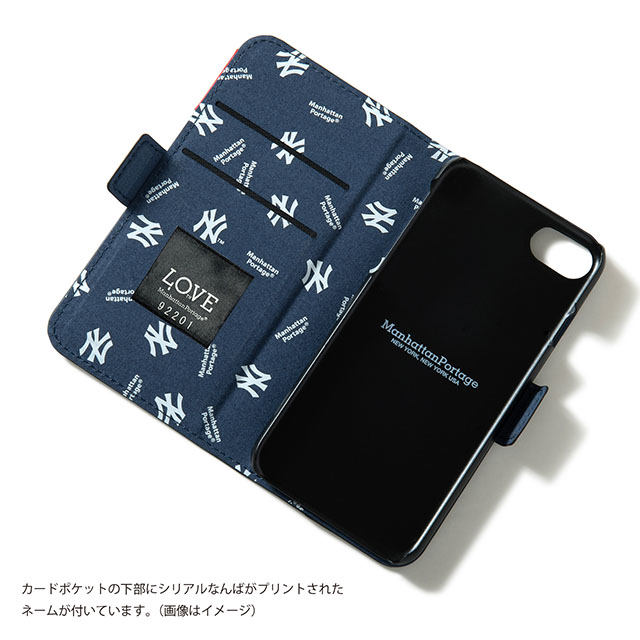 【iPhoneSE(第3/2世代)/8/7 ケース】MLB Embroidery Book Type Case (NYY)サブ画像