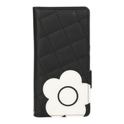【Google Pixel 7a ケース】DAISY PACH PU QUILT Leather Book Type Case (BLACK/WHITE)