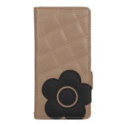 【Google Pixel 7a ケース】DAISY PACH PU QUILT Leather Book Type Case (TAUPE/BLACK)