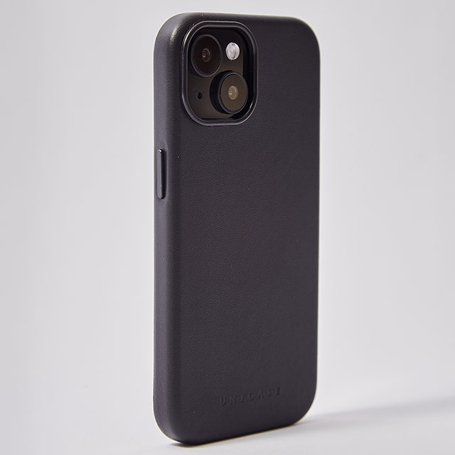 【iPhone15/14/13 ケース】Leather Plain Case(black)サブ画像