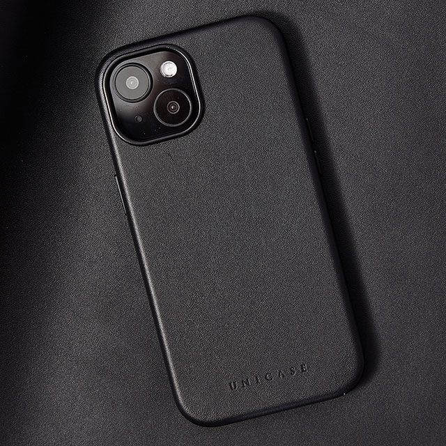 【iPhone15/14/13 ケース】Leather Plain Case(black)サブ画像