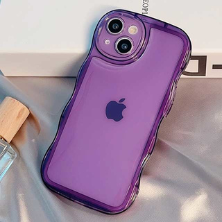 【iPhone14 ケース】Wavy Clear Case (purple)