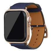 【Apple Watch バンド 41/40/38mm】ノブレッサ Apple Watch レザーバンド M/Lサイズ (ネイビー) for Apple Watch SE(第2/1世代)/Series9/8/7/6/5/4/3/2/1