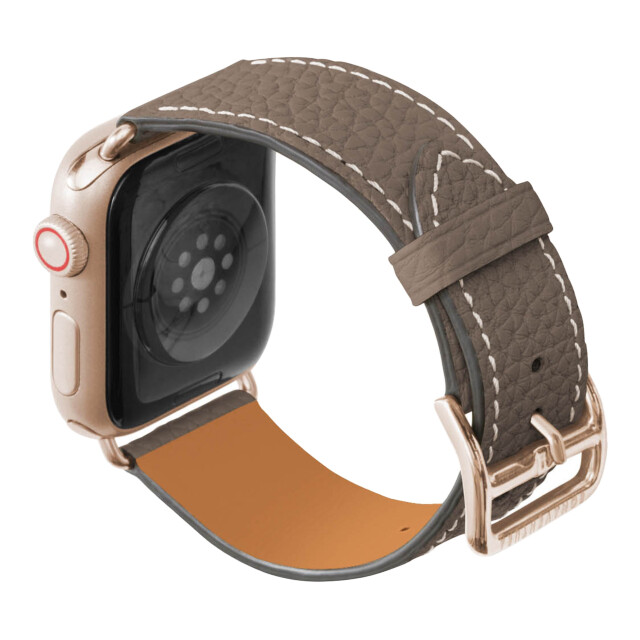 【Apple Watch バンド 41/40/38mm】Apple Watch レザーバンド M/Lサイズ (アダプター：ゴールド) (エトープ) for Apple Watch SE(第2/1世代)/Series9/8/7/6/5/4/3/2/1サブ画像