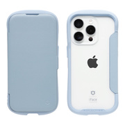 【iPhone15 Pro ケース】iFace Reflection ダイアリー ポリカーボネート クリアケース (ペールブルー)