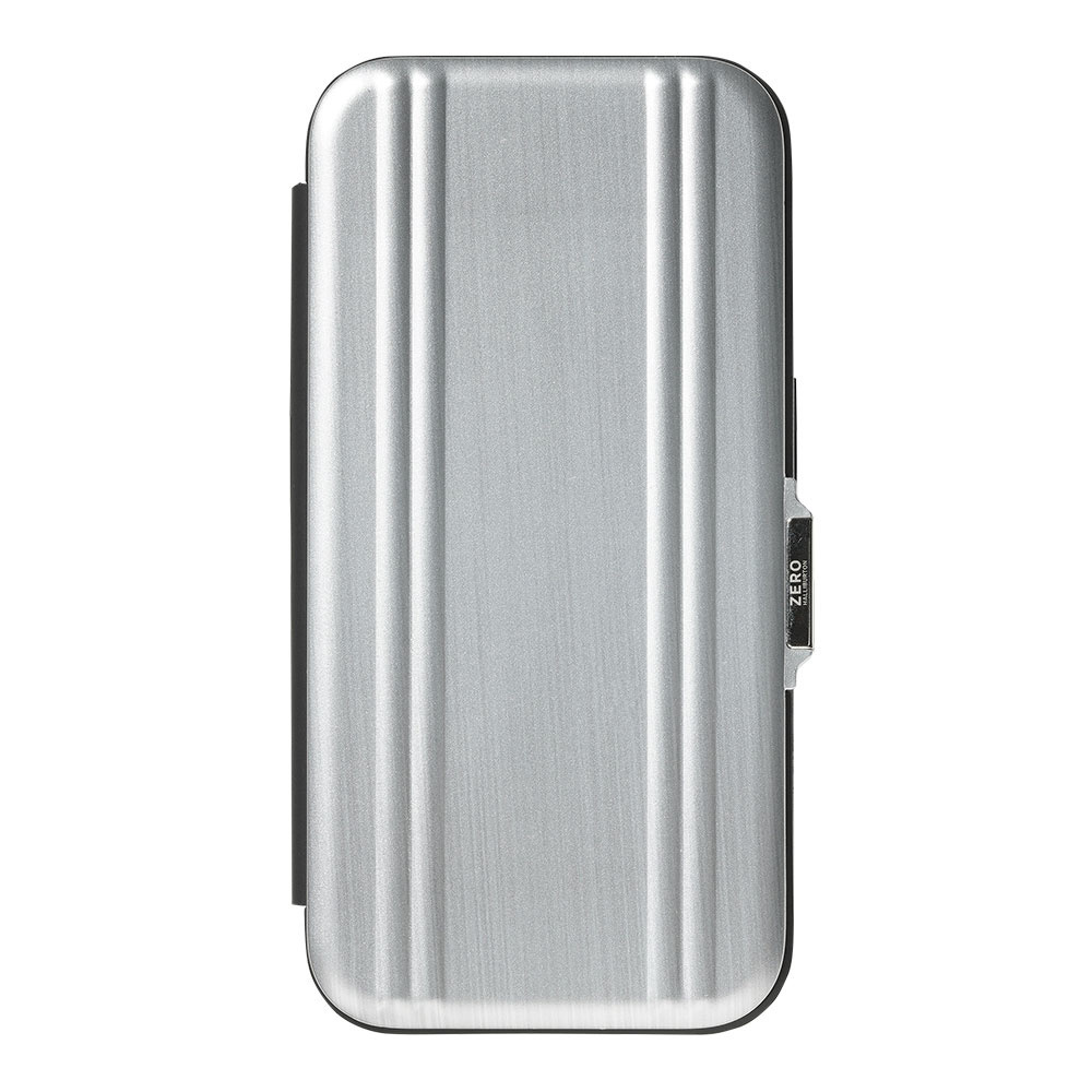【アウトレット】【iPhone15 Pro ケース】ZERO HALLIBURTON Hybrid Shockproof Flip Case (Matte Silver)