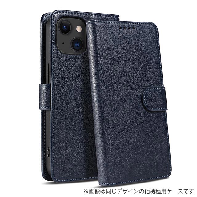 【Google Pixel 7a ケース】シンプル手帳レザーケース (ネイビー)サブ画像