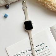 【Apple Watch バンド 41/40/38mm】スリムシンプルシリコンバンド (アイボリー) for Apple Watch SE(第2/1世代)/Series9/8/7/6/5/4/3/2/1