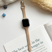 【Apple Watch バンド 41/40/38mm】スリムシンプルシリコンバンド (ベージュ) for Apple Watch SE(第2/1世代)/Series9/8/7/6/5/4/3/2/1