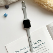 【Apple Watch バンド 41/40/38mm】スリムシンプルシリコンバンド (ライトグレー) for Apple Watch SE(第2/1世代)/Series9/8/7/6/5/4/3/2/1