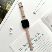 【Apple Watch バンド 41/40/38mm】シンプルレザースリムバンド (ピンク) for Apple Watch SE(第2/1世代)/Series9/8/7/6/5/4/3/2/1