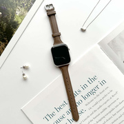 【Apple Watch バンド 41/40/38mm】シンプルレザースリムバンド (ブラウン) for Apple Watch SE(第2/1世代)/Series9/8/7/6/5/4/3/2/1