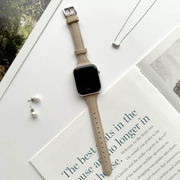 【Apple Watch バンド 41/40/38mm】シンプルレザースリムバンド (ベージュ) for Apple Watch SE(第2/1世代)/Series9/8/7/6/5/4/3/2/1
