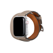【Apple Watch バンド 41/40/38mm】ダブルトゥール Apple Watch レザーバンド S/Mサイズ (シュリンクレザー/グレージュ) for Apple Watch SE(第2/1世代)/Series9/8/7/6/5/4/3/2/1