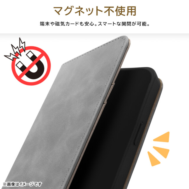 【Google Pixel 8a ケース】耐衝撃 手帳型レザーケース Raffine (グレー)サブ画像