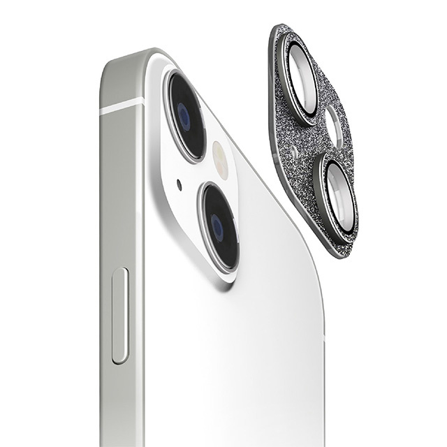 【アウトレット】【iPhone15/15 Plus フィルム】カメラフルプロテクター (グリッター/ラメブラック)