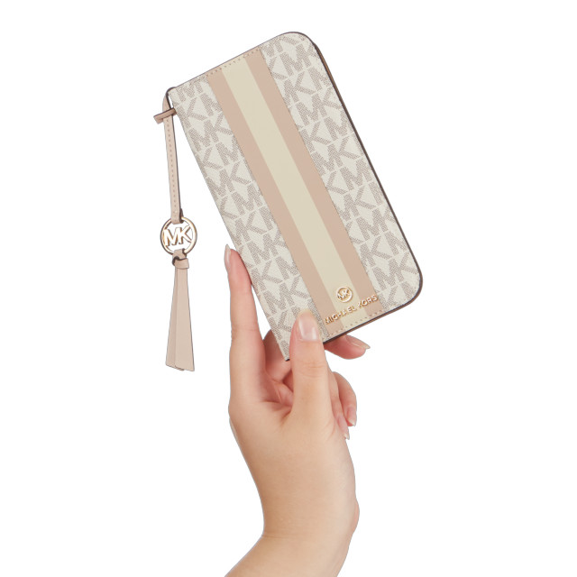 【アウトレット】【iPhone13 Pro ケース】Folio Case Stripe with Tassel Charm (Vanilla)サブ画像