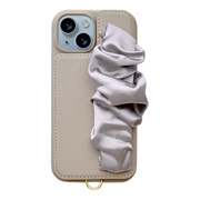 【iPhone15/14/13 ケース】Classy Scrunchie Case (greige)