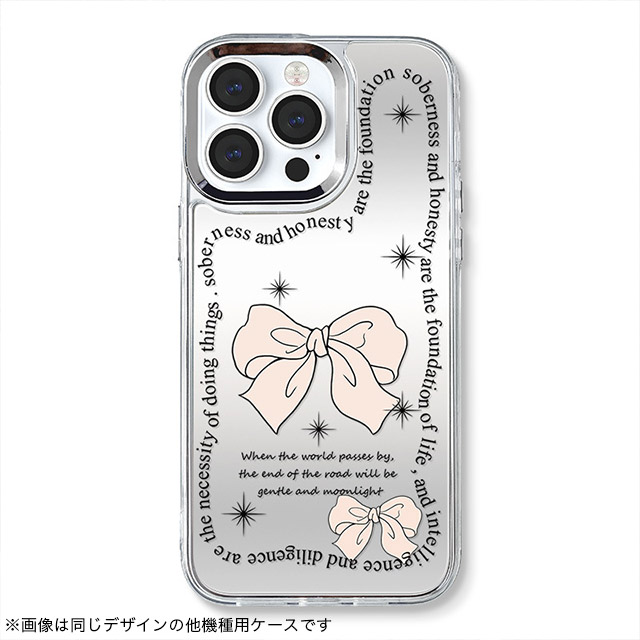 【iPhoneSE(第3/2世代)/8/7 ケース】ミラーケース ストラップ付き(リボン)サブ画像