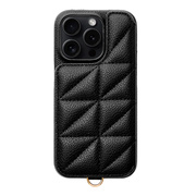 【iPhone15 Pro ケース】Triangle Puffy Case(black)