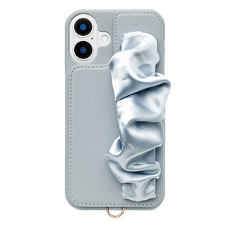 【iPhone16 Plus ケース】Classy Scrunchie Case (pale blue)