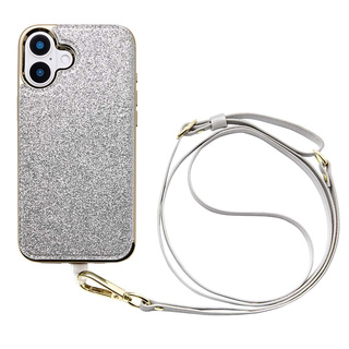 【iPhone16 Plus ケース】Cross Body Case Duo (shine silver)