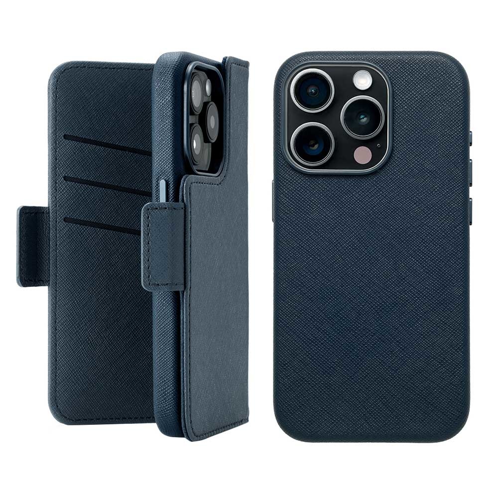 【iPhone15 Pro ケース】2Way Mag Flip Case (navy)