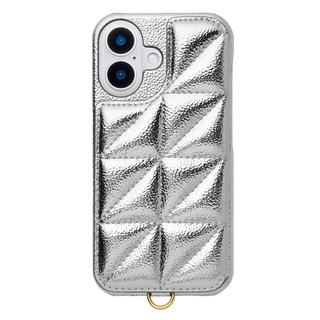 【iPhone16 ケース】Triangle Puffy Case (silver)