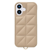 【iPhone16 ケース】Triangle Puffy Case (beige)