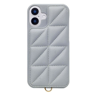 【iPhone16 Plus ケース】Triangle Puffy Case (pale blue)