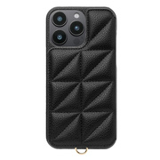 【iPhone16 Pro Max ケース】Triangle Puffy Case (black)