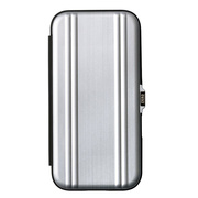 【iPhone16 ケース】ZERO HALLIBURTON Hybrid Shockproof Flip Case (Matte Silver)