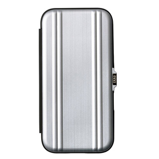 【iPhone16 ケース】ZERO HALLIBURTON Hybrid Shockproof Flip Case (Matte Silver)