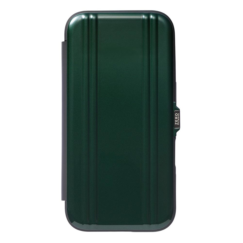 【iPhone16 Pro ケース】ZERO HALLIBURTON Hybrid Shockproof Flip Case (British Green)