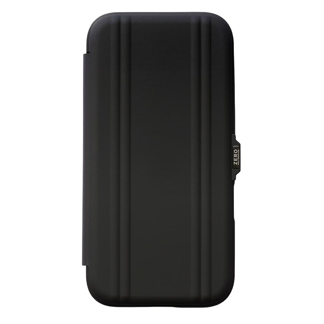 【iPhone16 Pro Max ケース】ZERO HALLIBURTON Hybrid Shockproof Flip Case (Black)