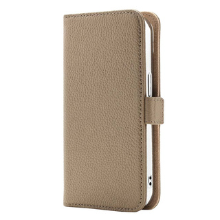 【iPhone15/14/13 ケース】Rich in color Leather Book (latte beige)