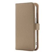 【iPhone15Proケース】Rich in color Leather Book (latte beige)