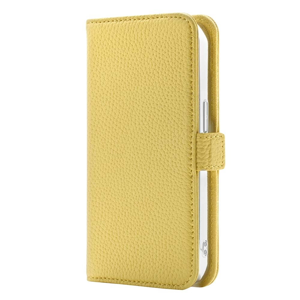 【iPhone15Proケース】Rich in color Leather Book (banana yellow)