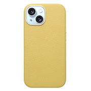 【iPhone15/14/13 ケース】Rich in color Leather Mag Case (banana yellow)