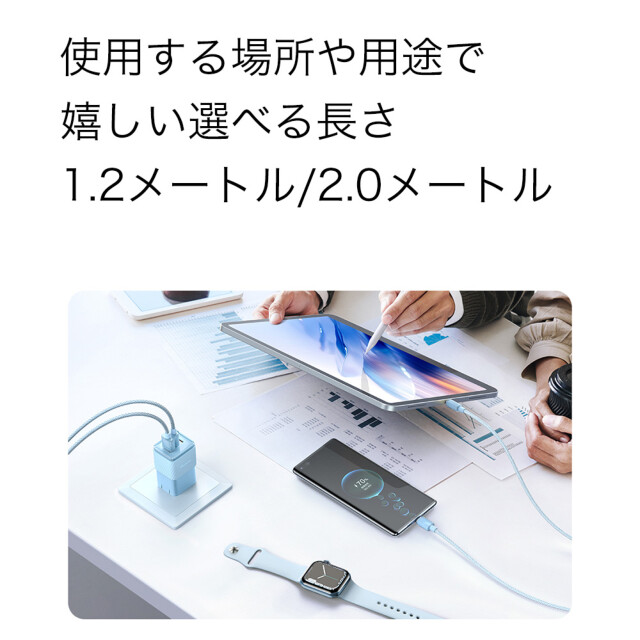 100W Type-C to Type-C Transparent Data Cable 1.2m (ブラック)サブ画像