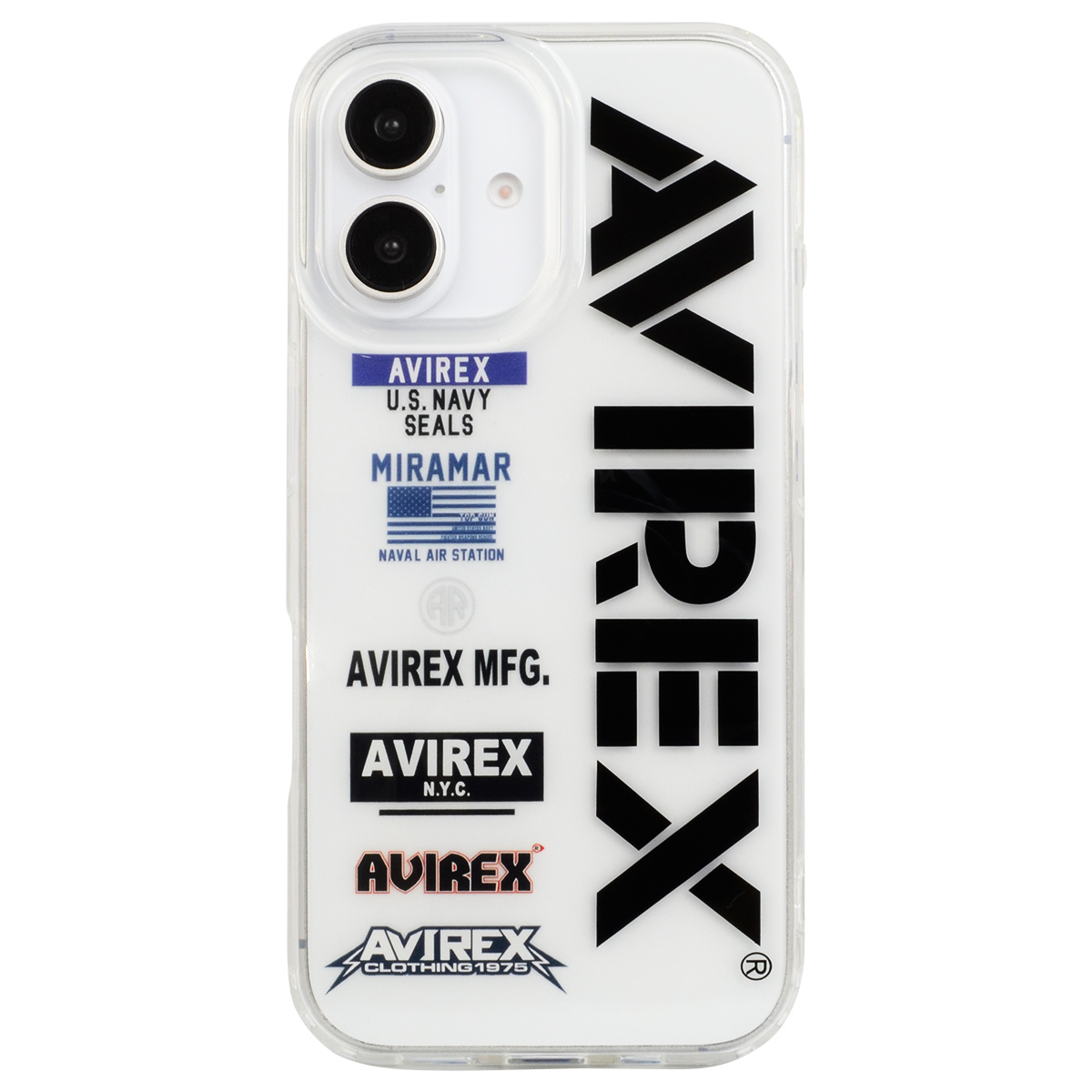 【iPhone16 ケース】AVIREX TPUクリアケース (ロゴ)