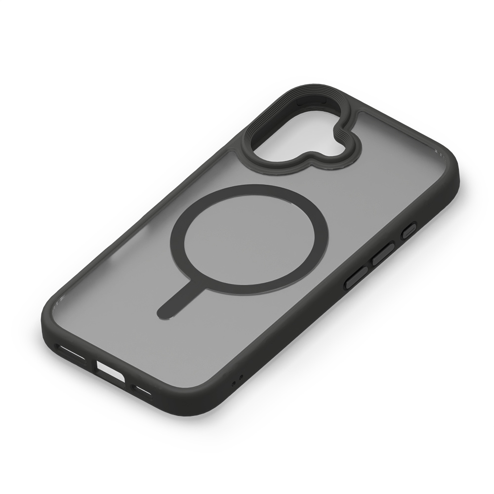 【iPhone16 ケース】MagSafe対応 ハイブリッドケース  (ブラック)