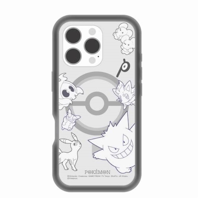 【iPhone16 Pro ケース】ポケットモンスター MagSafe対応プランプフレームケース (ブラック)