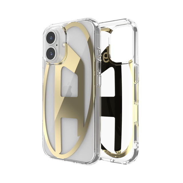 【iPhone16 ケース】Oval D Mirror Clear (Clear/Gold)