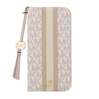 【iPhone16 Pro Max ケース】Folio Case Stripe with Tassel Charm for Magsafe (Vanilla)